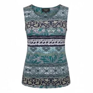 Red Coral Sleeveless Tunic,  Stretch, Attractive Print, Lightweight, Airy